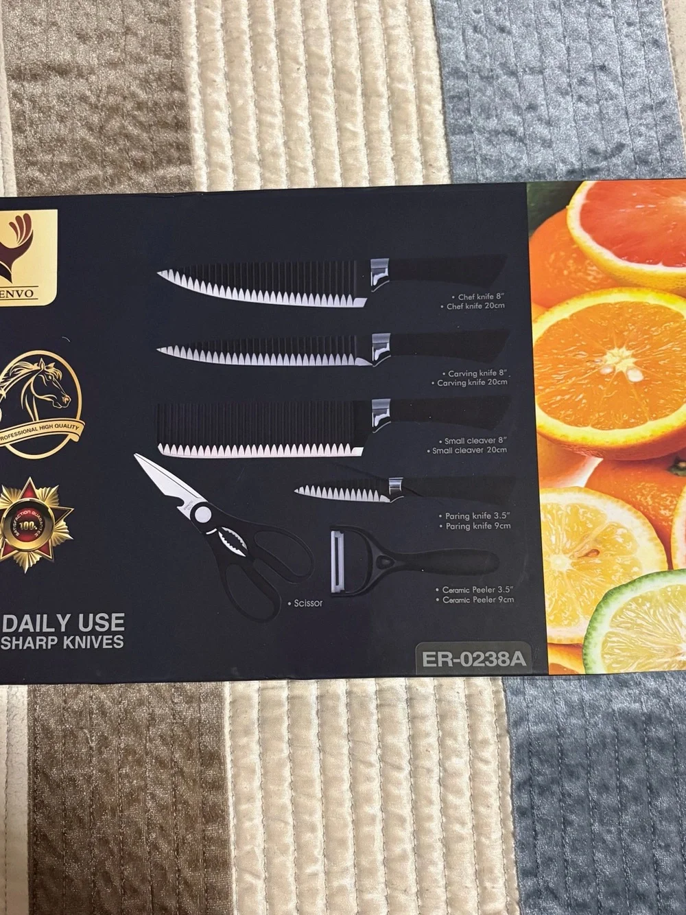 Source Unknown Black Kitchen Knife Set with Peeler & Scissors